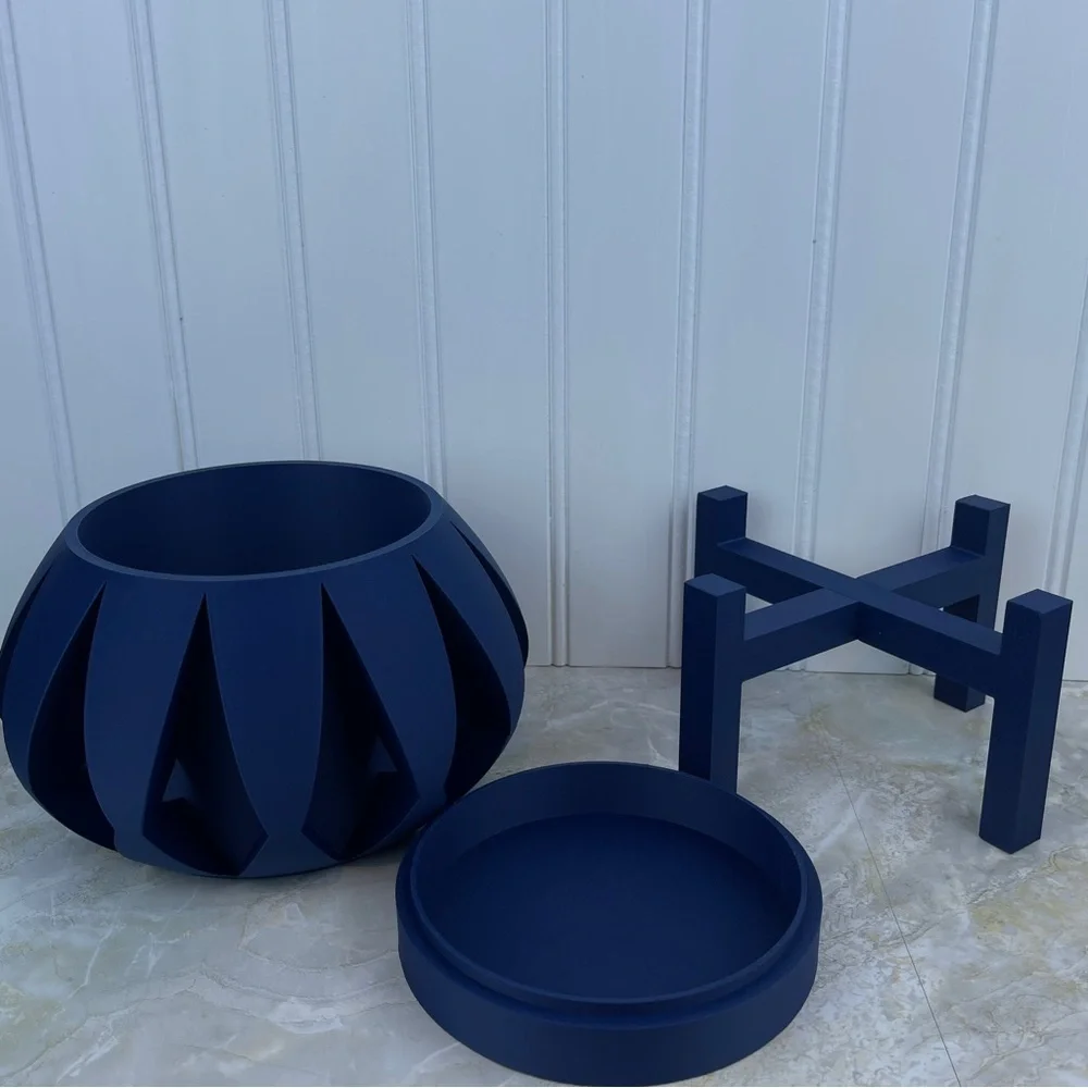 The Moki Indoor Flower Pot with Drainage Holes and Saucer, Tabletop Planter